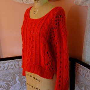 Neon Orange Cropped Knit